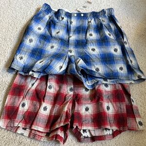 NWT Original Banana Republic Blue and Red Plaid Boxers